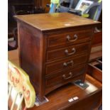 Small Edwardian inlaid mahogany music chest with four drawers
