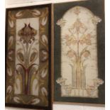 Two stylised Art Nouveau batik panels (2)