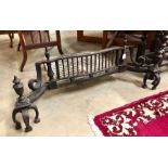 Cast iron Regency style serpentine front fire basket 37cm high x 40.5cm deep (+ 21.5cm protrusion) x