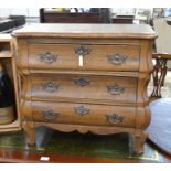 A small Dutch oak 3 drawer chest