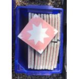 Fired Earth, a small quantity of pink/white star design tiles, approx. 22 tiles each 20 cm x 20 cm
