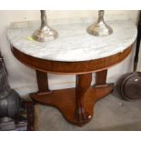 A mahogany duchess washstand with demi lune marble top