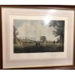 A Match at Hambledon 1777 cricket print to/w pair of apple prints (3)