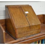 A walnut desk top stationery box