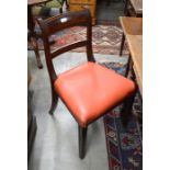 A set of four Regency mahogany bar back dining chairs to/w two side chairs (6)