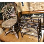 Bamboo magazine stand and a wicker chair (2)