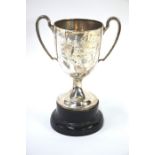 Hursley Hambledon Hunt: a large silver two-handled trophy cup Best Hound Puppy 1922-23, Charles