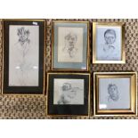John Cherrington - Ten pencil portraits of people of various ages, all framed and glazed (10) Sold
