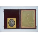 A Beard Patent Daguerrotype of a young boy in gilt frame, embossed on reverse 'T Wharton no 791 24th