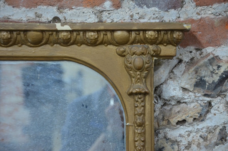 A 19th century giltwood and composite framed overmantle with original mirror plate, 120 cm h x 140 - Image 3 of 3