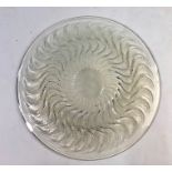 Rene Lalique 'Actinia' opalescent glass shallow bowl, stencil R. Lalique France to base, 26 cm
