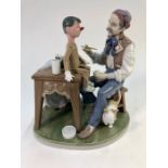 Lladro figural group of Mr Gepetto painting Pinocchio on a work table, no. 5396, 24 cm highGood
