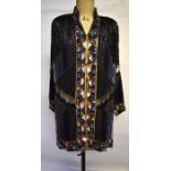 Frank Usher - An Art Deco style beaded, bejewelled and sequinned evening coat with neru collar, size