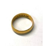 A wide 22ct yellow gold wedding band, size O/P, approx 5g