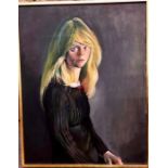 John Cherrington - Two portraits of a blond hair girl, oil on canvas, framed to/w two unframed