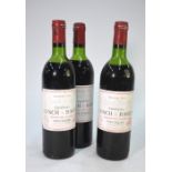 Three bottles of 1979 Chateau Lynch Bages Grand Cru Classe Pauillac (3) NB:  Sold as seen, no