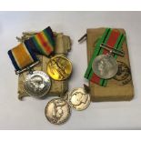 A WWI pair to 54164 Pte. S W Barker, R Lanc Regt comprising 1914-18 War Medal; Victory Medal (rim