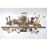 An epns 5 piece half reeded tea/coffee service including kettle on stand, to/w various other EP