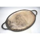 A Victorian oval silver two-handled tray with gadrooned rim, Hunt & Roskell (late Storr & Mortimer),