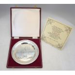 A silver Queen Victoria commemorative plate ltd edition no 1143/1700, Roberts & Dove Ltd, London