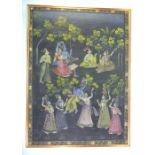 An Indian picture of Blue Krishna among the Gopis, 116 x 86 cm
