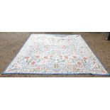 A large handmade Portuguese tapestry, carpet, by Tapete de Arraiolos, 538 cm x 487 cmGood and