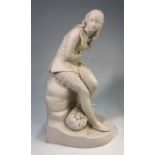 A 19th century Minton parian ware model of Dorothea after John Bull, registration mark and John Bull