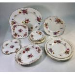 A collection of Royal Crown Derby 'Derby Posies' and similar items, including:  Oval meat dish, 38 c