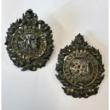 Two Victorian Scottish Argyll & Sutherland Highlanders officers silver badges, hallmarked for