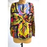 Emilio Pucci, Florence - Italy - a 1960s psychedelic silk top in vibrant colours, 51 cm across chest