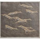 Norbertine von Bresslern-Roth (1891-1978) - Running deer, linocut, pencil signed to lower right