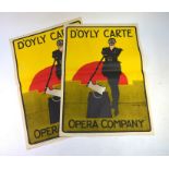 Two D'Oyly Carte Opera Company advertising posters after Dudley Hardy depicting an executioner