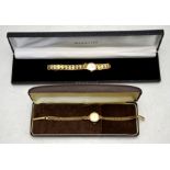 A lady's 9ct gold Audax wristwatch on fancy-link bracelet, with 17-jewel Swiss movement,