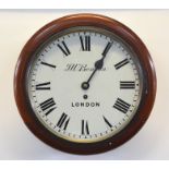 J W Benson, London, a late 19th/20th century mahogany cased 8-day single fusee wall clock, 38 cm