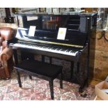 A Baldwin (USA) model E 248 HPE upright gloss black piano, frame No.467966, supplied new in June