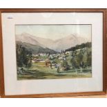 Edward S Billin (1922-1995) - An Alpine landscape, watercolour, signed lower right, 26 x 36 cm to/