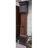 John Hocker, Reading, an early 18th century oak longcase clock, the single hand 30 hour alarm