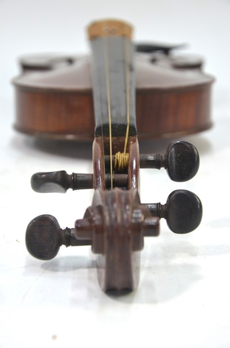 A French violin, 'The Carrodus', retailed by Haynes & Co, label within dated 1912, with 36 cm two- - Image 6 of 13