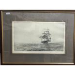 Rowland Langmaid (1897-1956) - 'Running up Channel', drypoint etching, pencil signed to lower