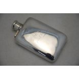 An Asprey silver hip-flask with hinged bayonet bun cover, London 1911, 5 ozTop detached at hinge