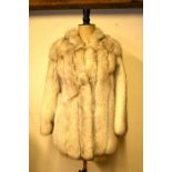 A silver fox fur jacket, 49 cm across chestLining ripped under right arm - slight musty odour
