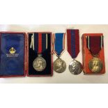 A 1902 Coronation medal, silver in original fitted Elkington & Co box to/w a 1935 Jubilee medal, (