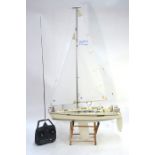 A model plastic-hulled Yamaha 40 Ex sailing yacht with remote control, ropework fenders and other