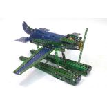 A vintage Meccano model seaplane, 32 cm