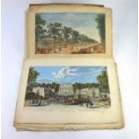 A portfolio of unframed 18th and 19th century engravings, inc. three views of Rome after Piranesi