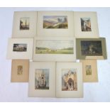 Six 19th century Continental miniature watercolour landscapes in the Grand Tour manner, to/w two