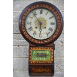 A late 19th century American 8-day drop dial wall clock, the 'Vandyke Regulator', boxwood and