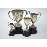 Hursley Hambledon Hunt - two silver twin-handled trophy cups - Puppy Show 1925/29, 8.1 oz total,