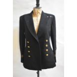 A 1940s Fleet Air Arm wool uniform jacket, 48 cm across chest, a naval greatcoat of the same period,