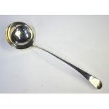 A George III OEP silver soup ladle, William Sumner, London 1784 (no duty mark) 4.4oz